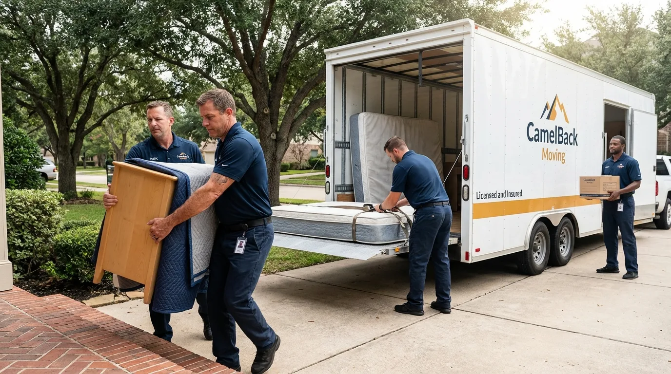 Crew loading residential truck for cross-state move from Elizabeth, WV