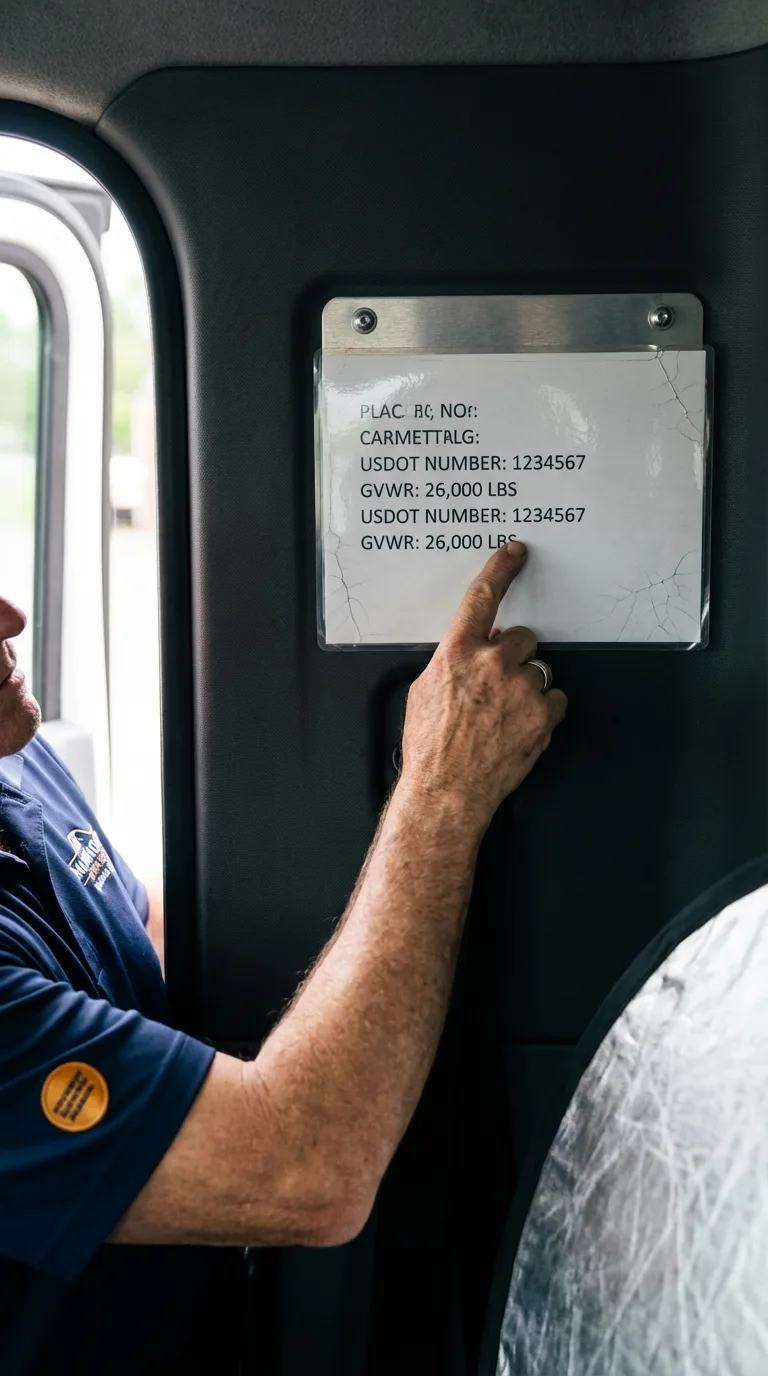 USDOT licensing placard verification in Elizabeth